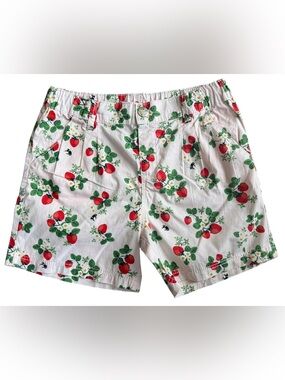H&M Girls Strawberry Bee Print Shorts Size 8 9 Cotton Summer Cute